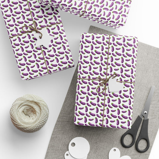 Eggplant Emogi Wrapping Paper