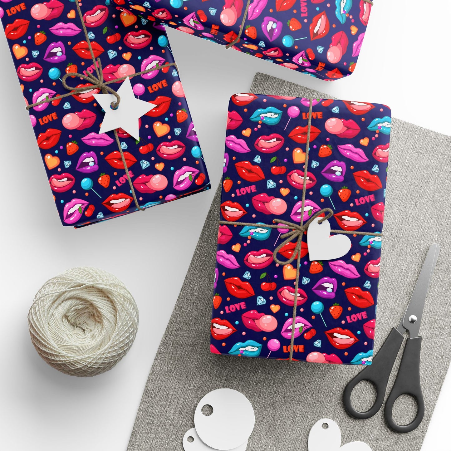 Kissing Lips Wrapping Paper