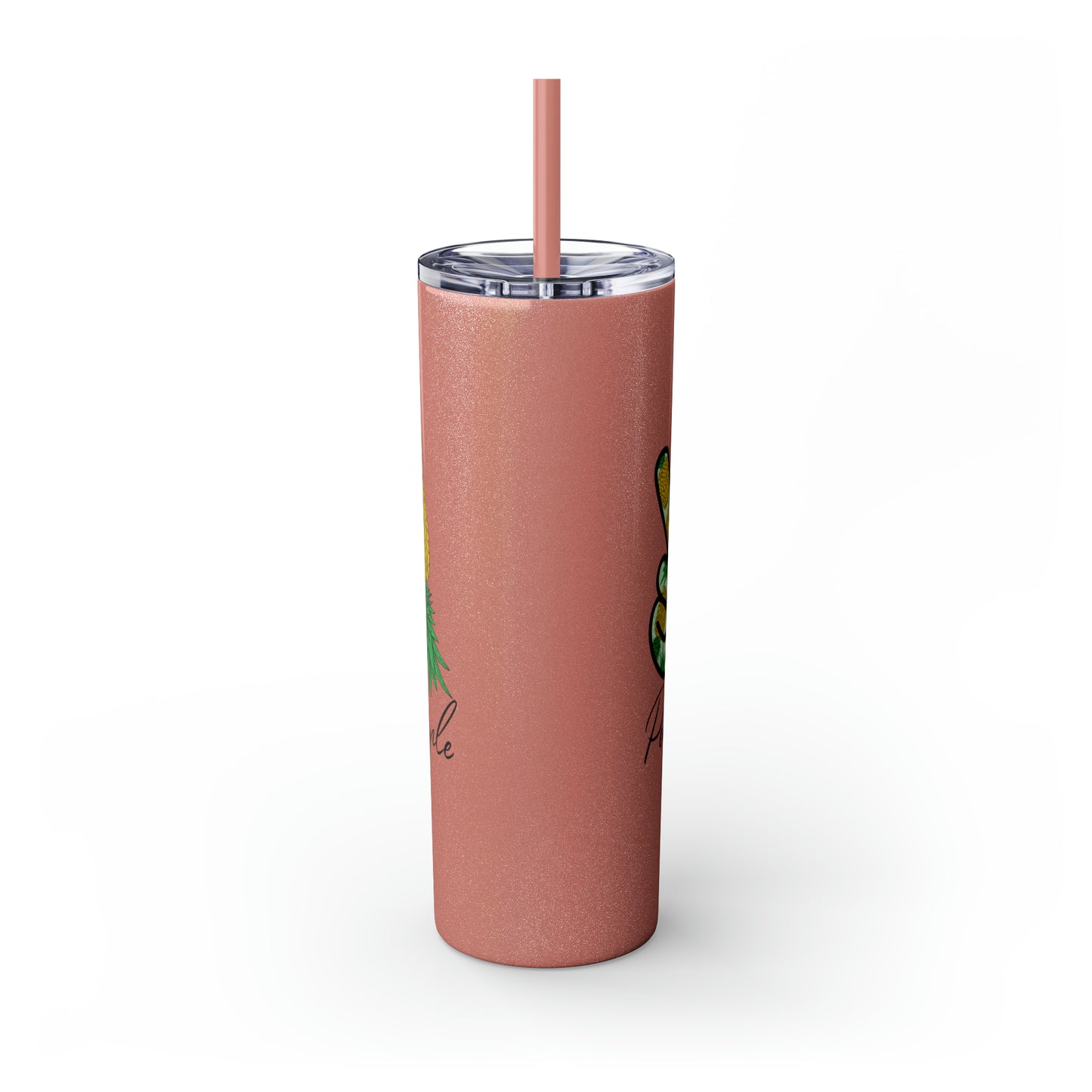 Peace, Love & Pineapple Skinny Tumbler with Straw, 20oz