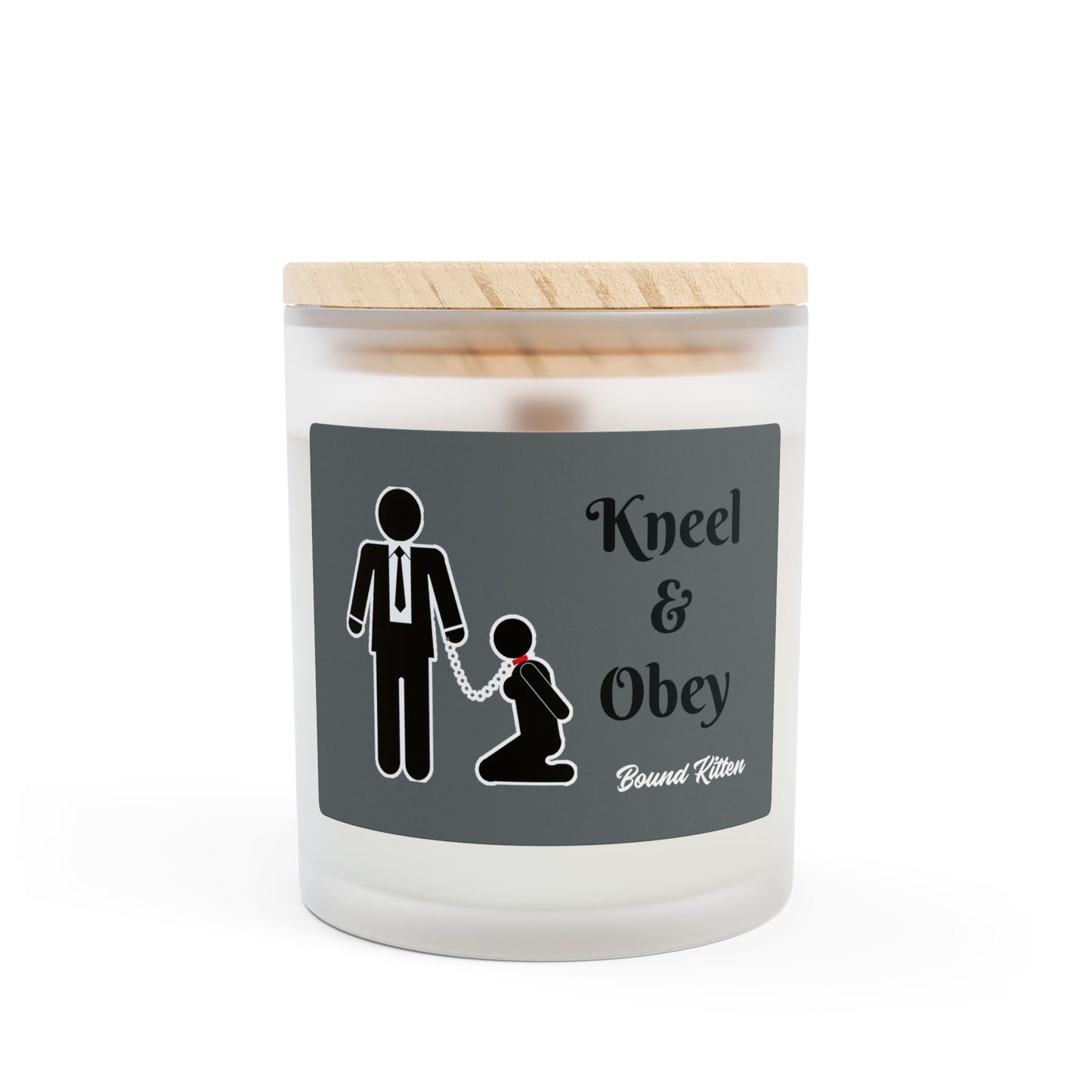 Kneel And Obey Frosted Glass Candle, 11oz