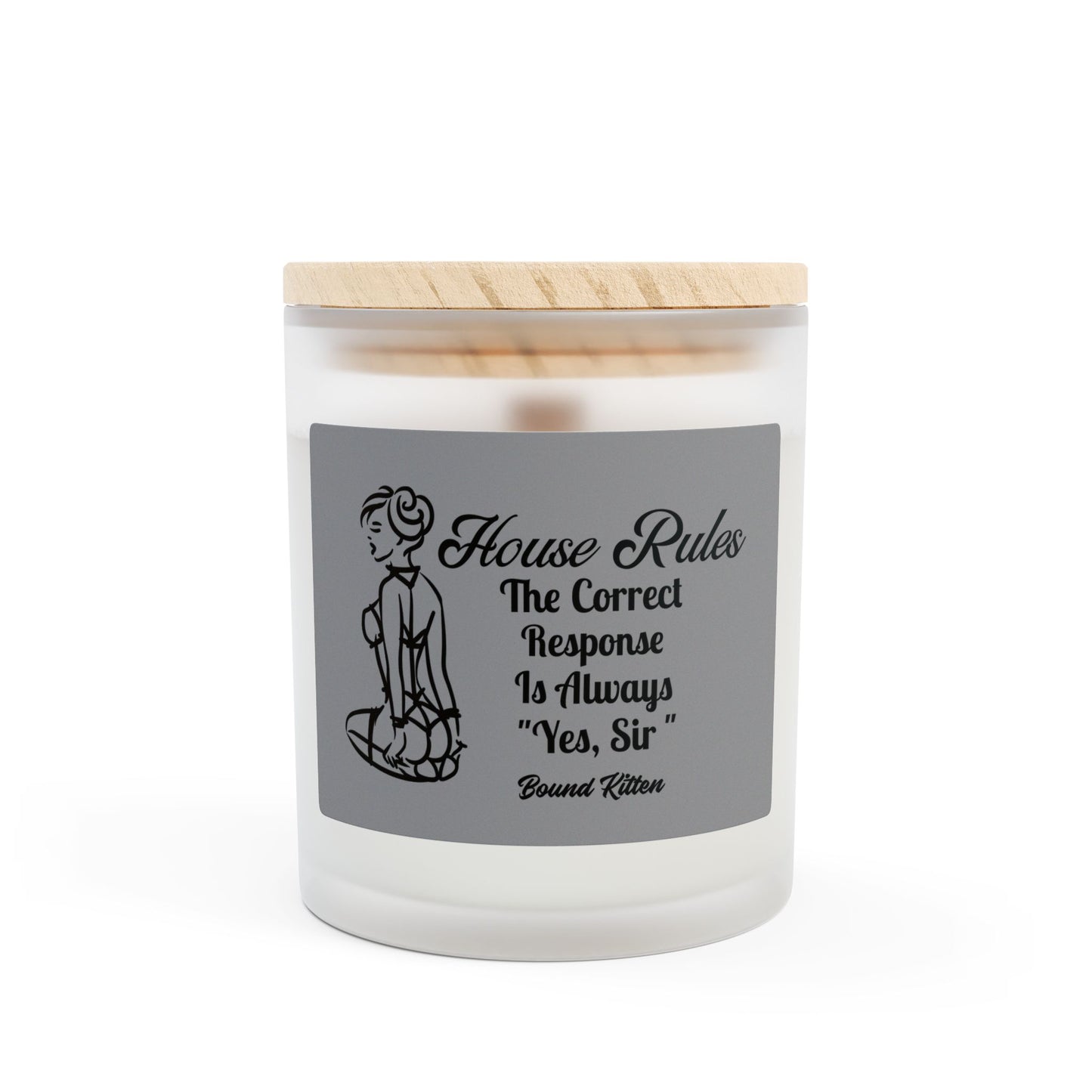 House Rules Yes Sir Frosted Glass Candle, 11oz