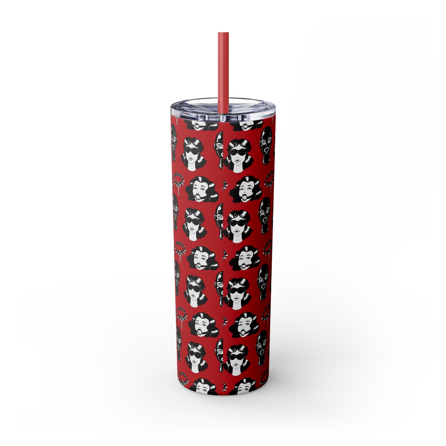 BDSM Skinny Tumbler with Straw, 20oz