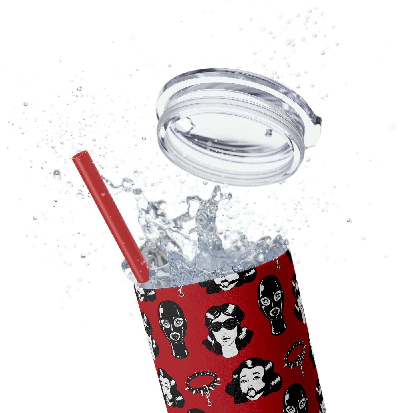 BDSM Skinny Tumbler with Straw, 20oz