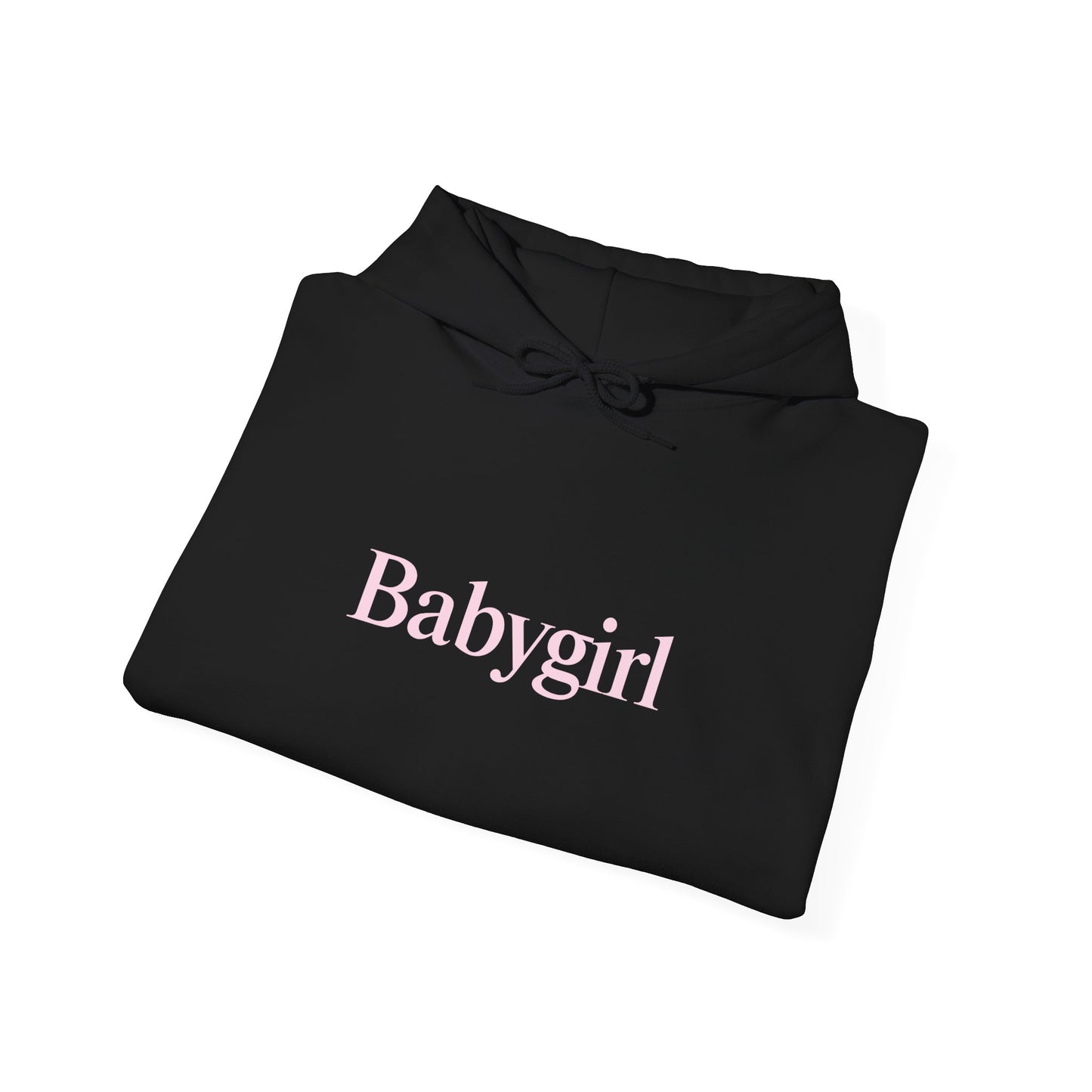 Babygirl Unisex Heavy Blend Hoodie Sweatshirt with Baby Pink Letters