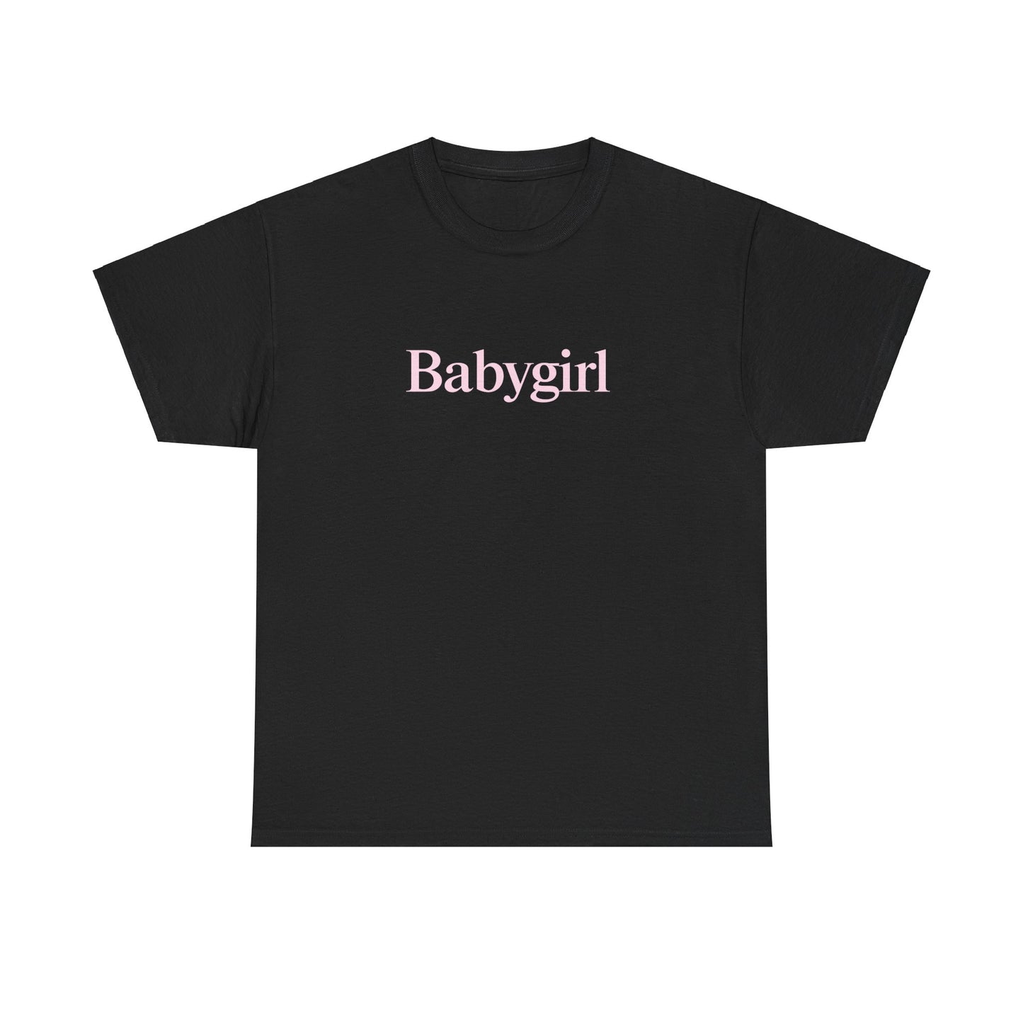 Babygirl Unisex Heavy Cotton Tee with Baby Pink Letters