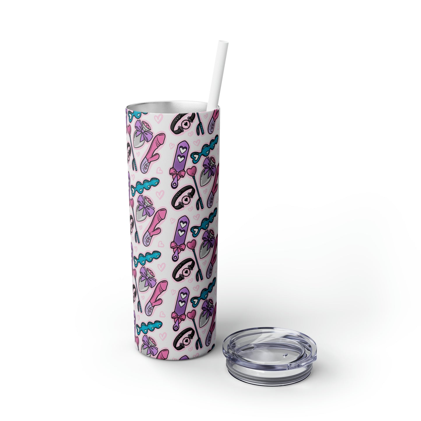 Pleasure Kink Skinny Tumbler with Straw, 20oz