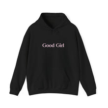 Charger l&#39;image dans la galerie, Good Girl Unisex Heavy Blend Hoodie Sweatshirt with Baby Pink Letters
