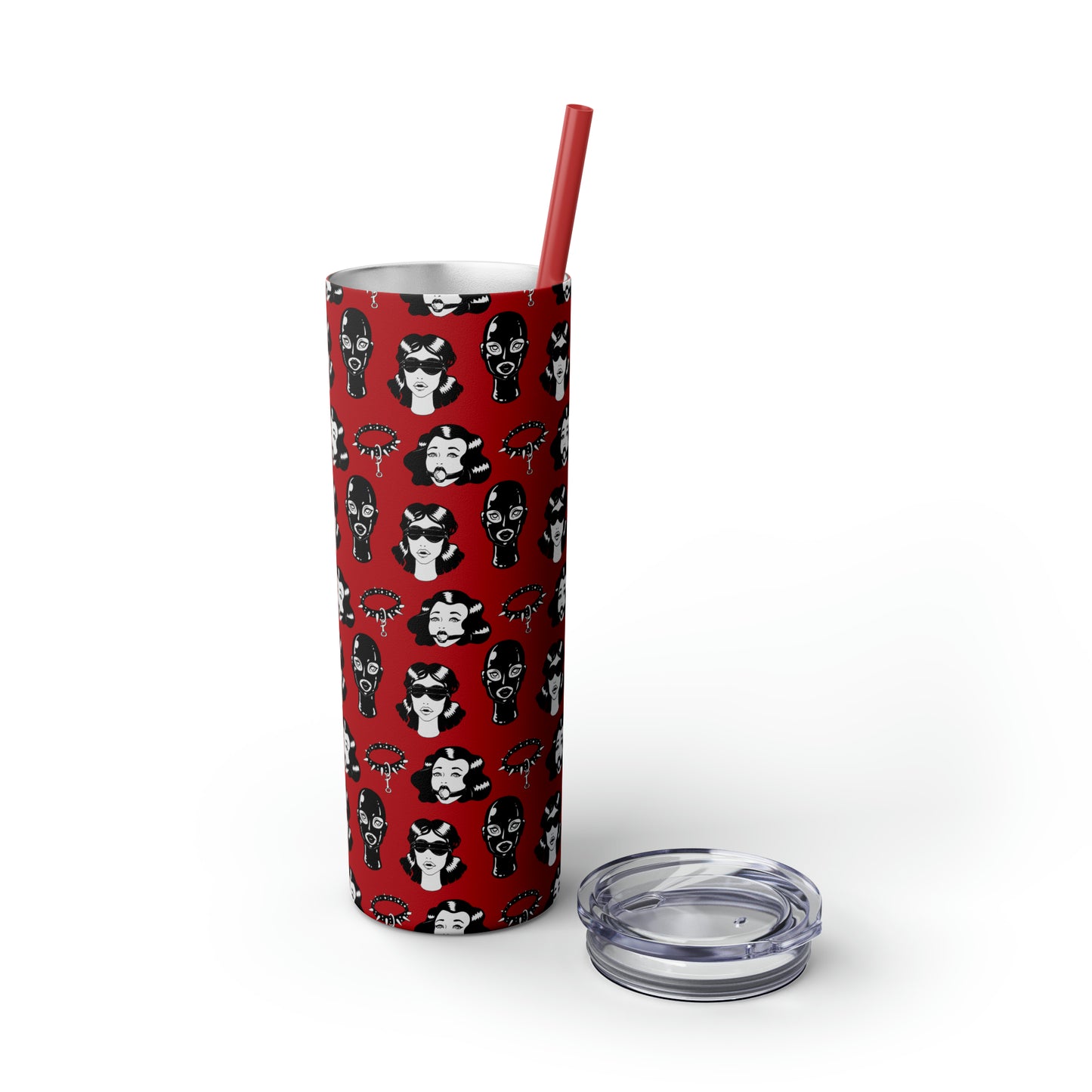 BDSM Skinny Tumbler with Straw, 20oz