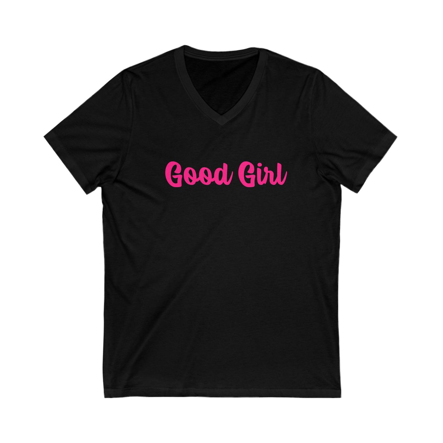 Good Girl Unisex Jersey Short Sleeve V-Neck Tee