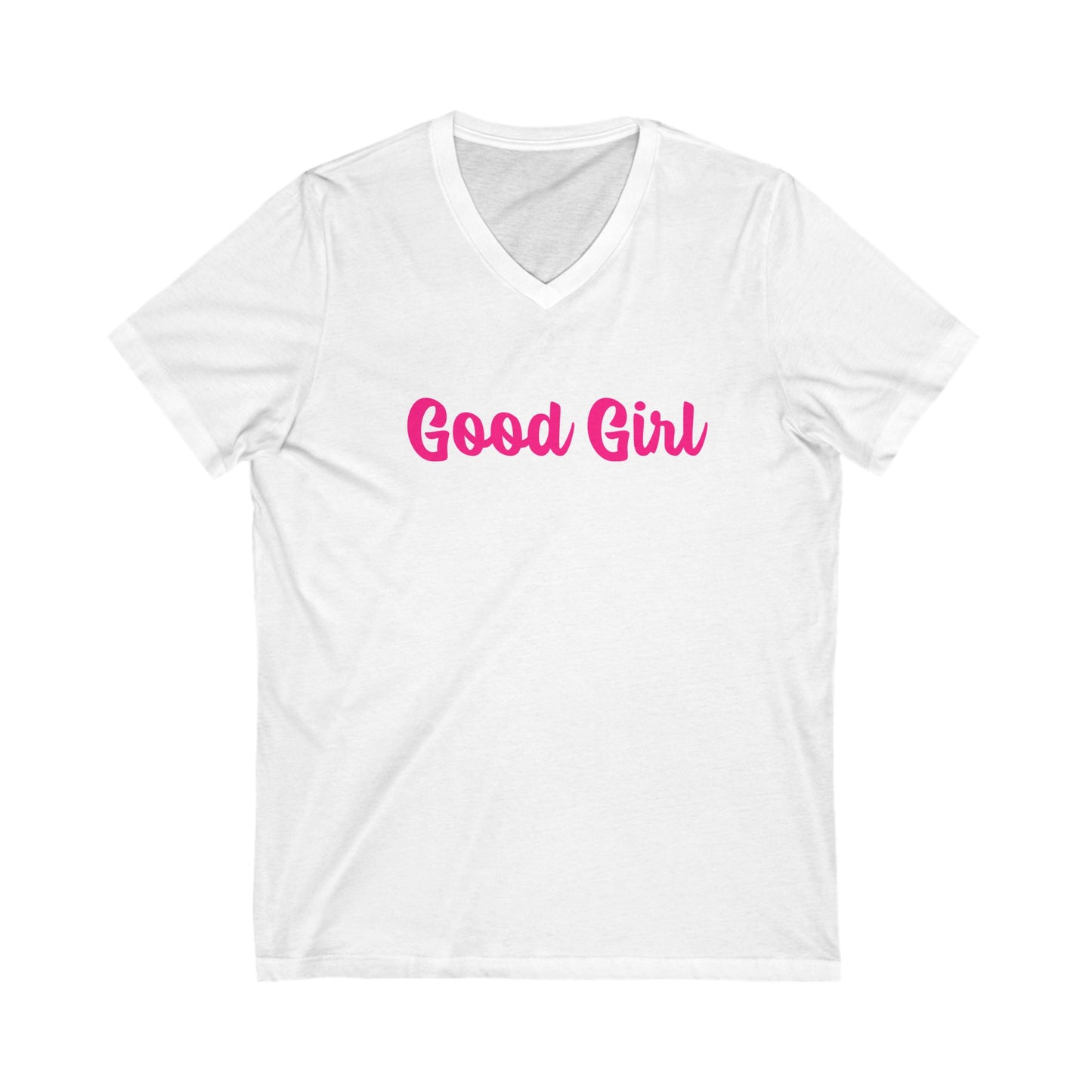 Good Girl Unisex Jersey Short Sleeve V-Neck Tee