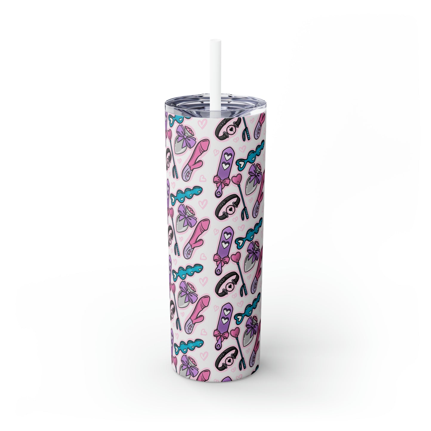 Pleasure Kink Skinny Tumbler with Straw, 20oz