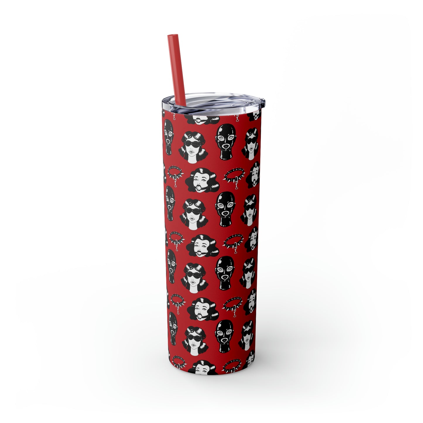 BDSM Skinny Tumbler with Straw, 20oz