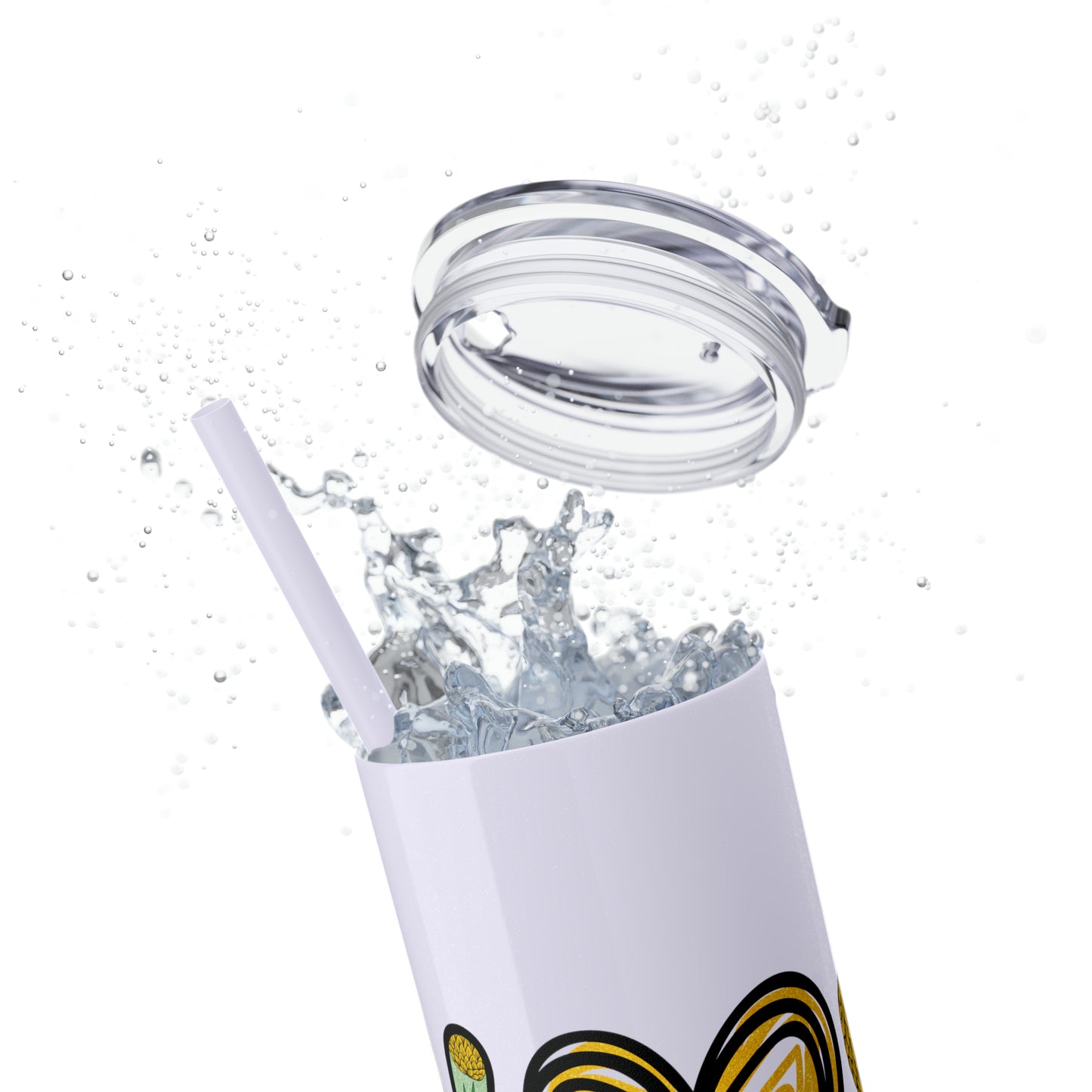 Peace, Love & Pineapple Skinny Tumbler with Straw, 20oz