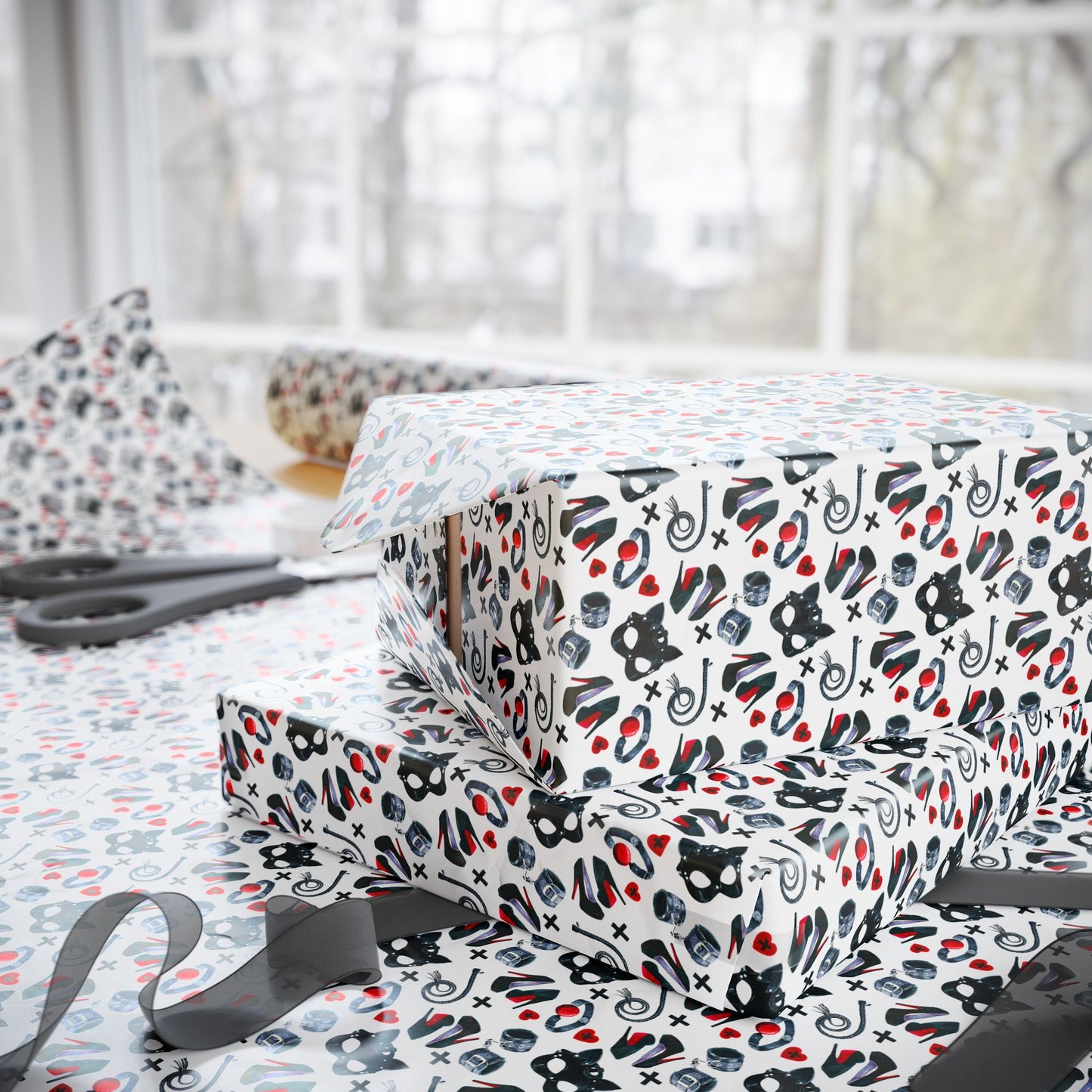 BDSM Cat & Mask Wrapping Paper