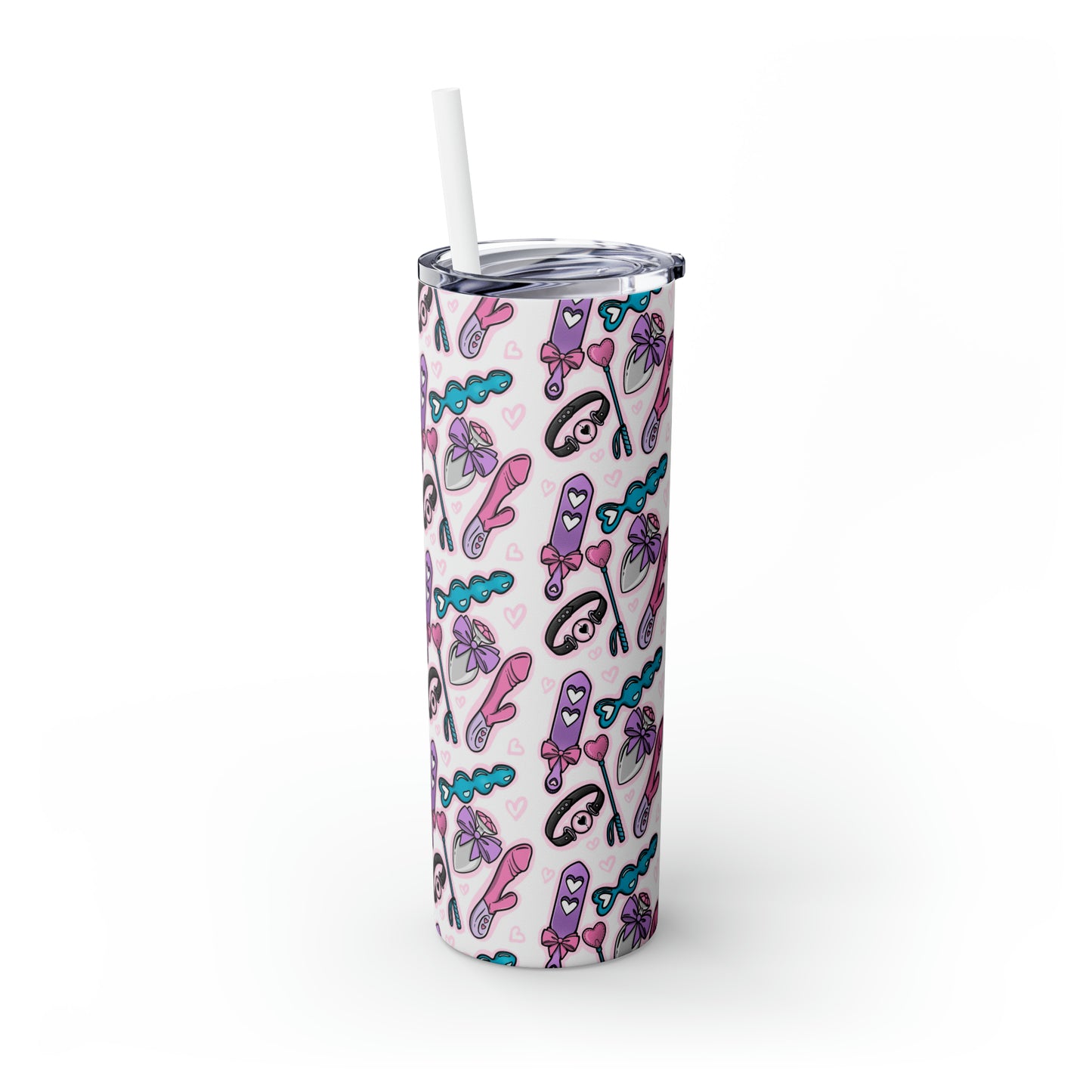 Pleasure Kink Skinny Tumbler with Straw, 20oz