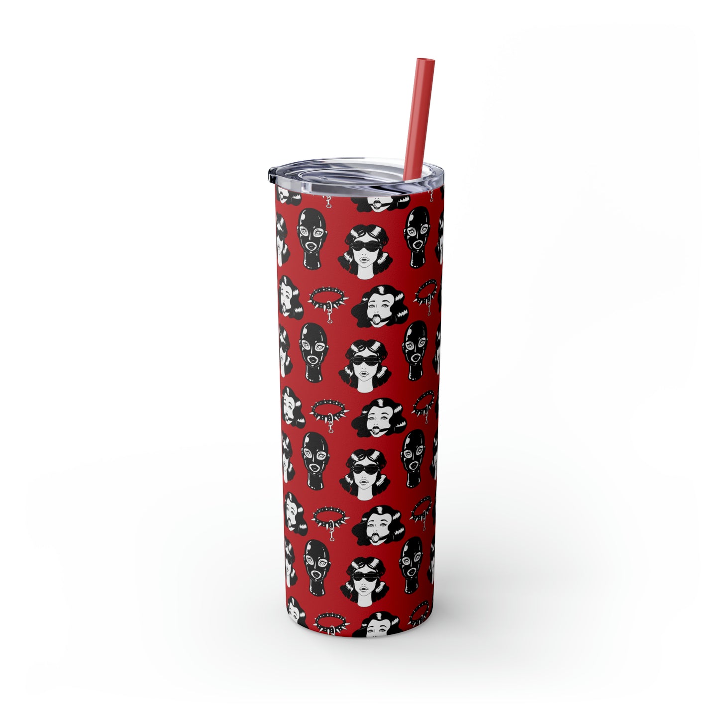 BDSM Skinny Tumbler with Straw, 20oz