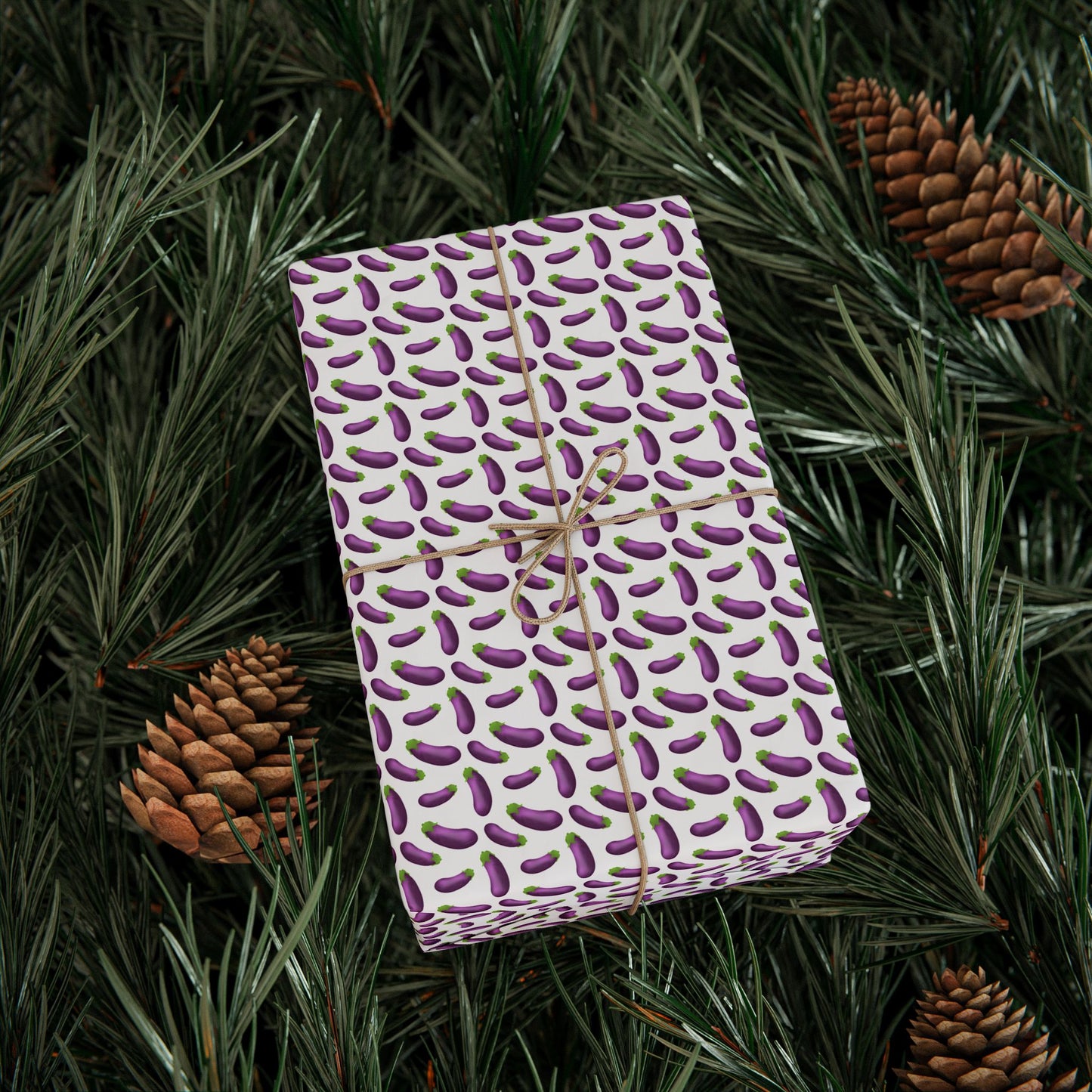 Eggplant Emogi Wrapping Paper