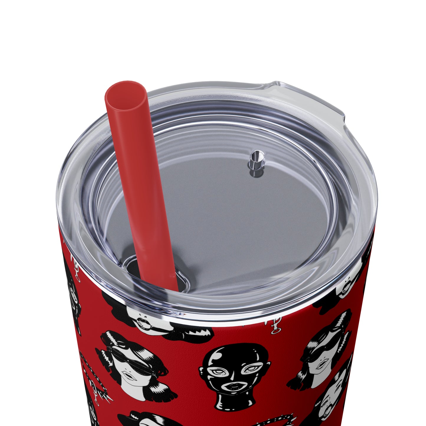 BDSM Skinny Tumbler with Straw, 20oz