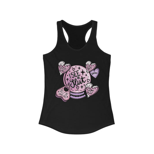 I See Slut Pleasure Kink Women's Ideal Racerback Tank