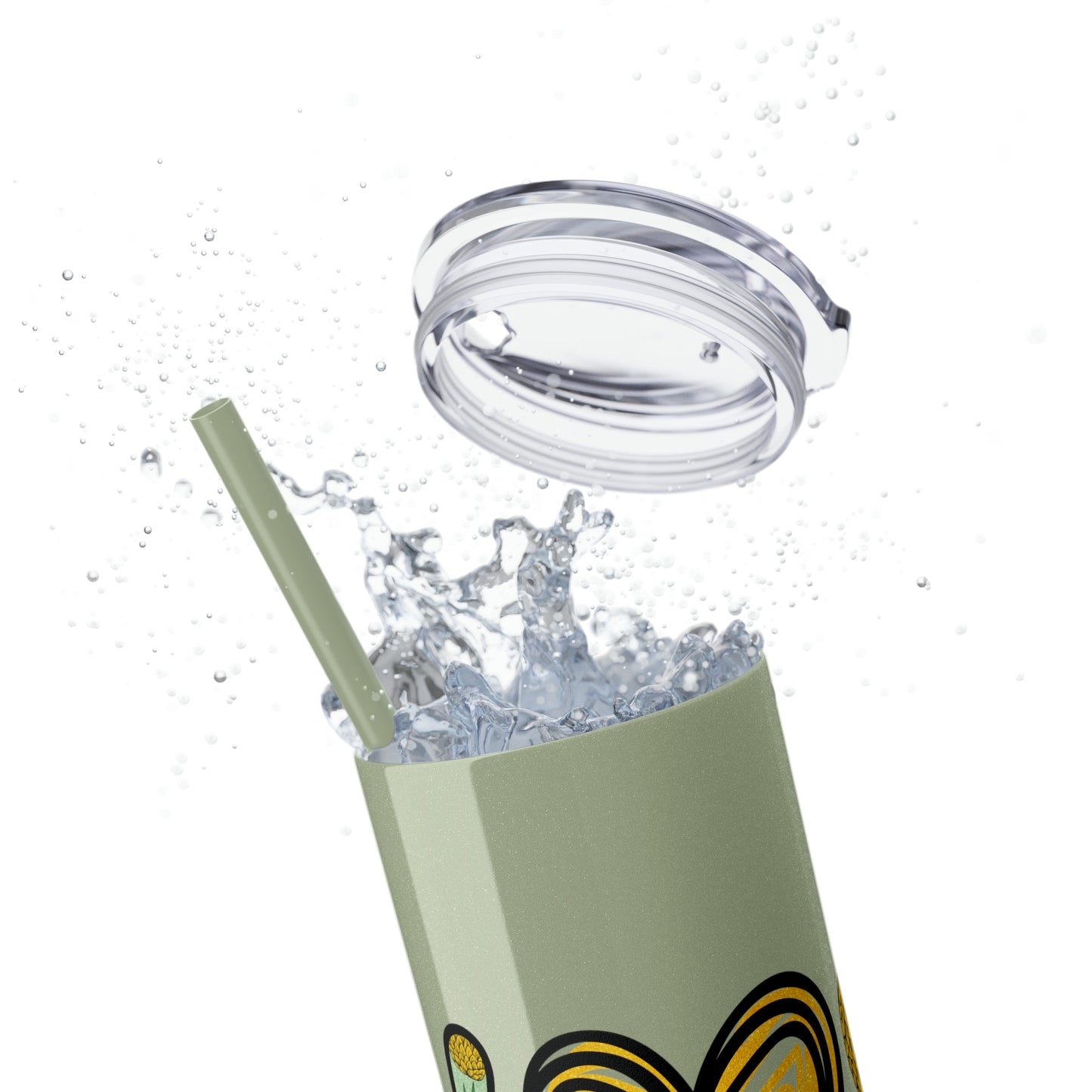 Peace, Love & Pineapple Skinny Tumbler with Straw, 20oz