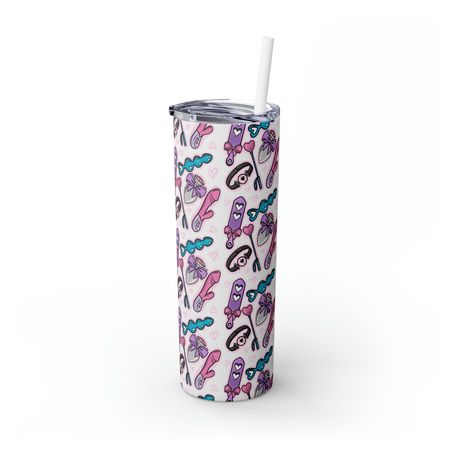 Pleasure Kink Skinny Tumbler with Straw, 20oz