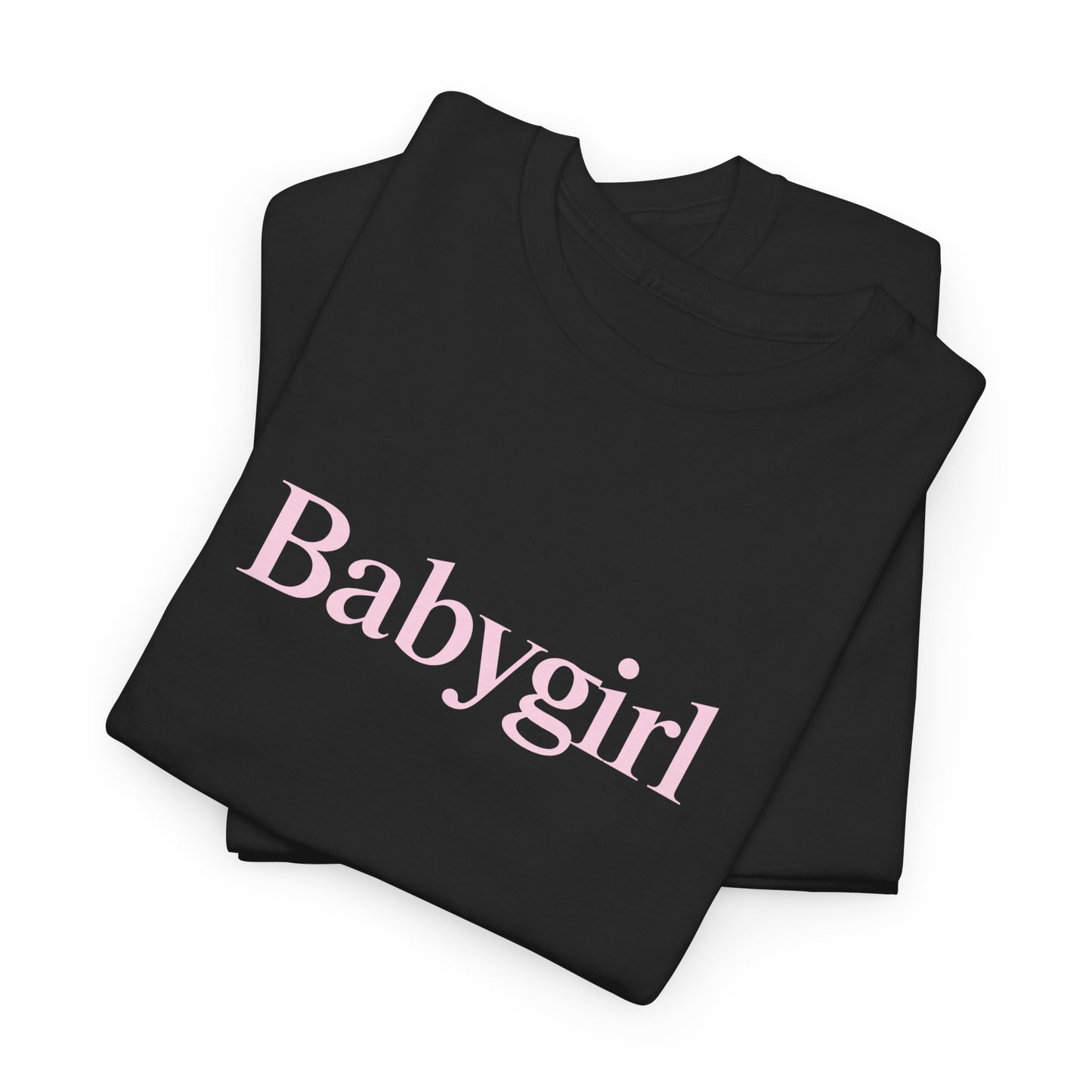 Babygirl Unisex Heavy Cotton Tee with Baby Pink Letters