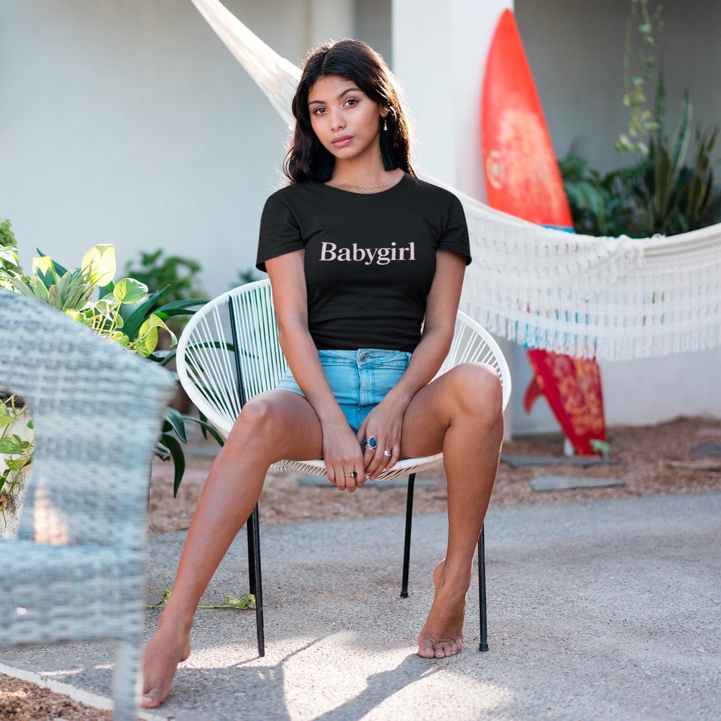 Babygirl Unisex Heavy Cotton Tee with Baby Pink Letters