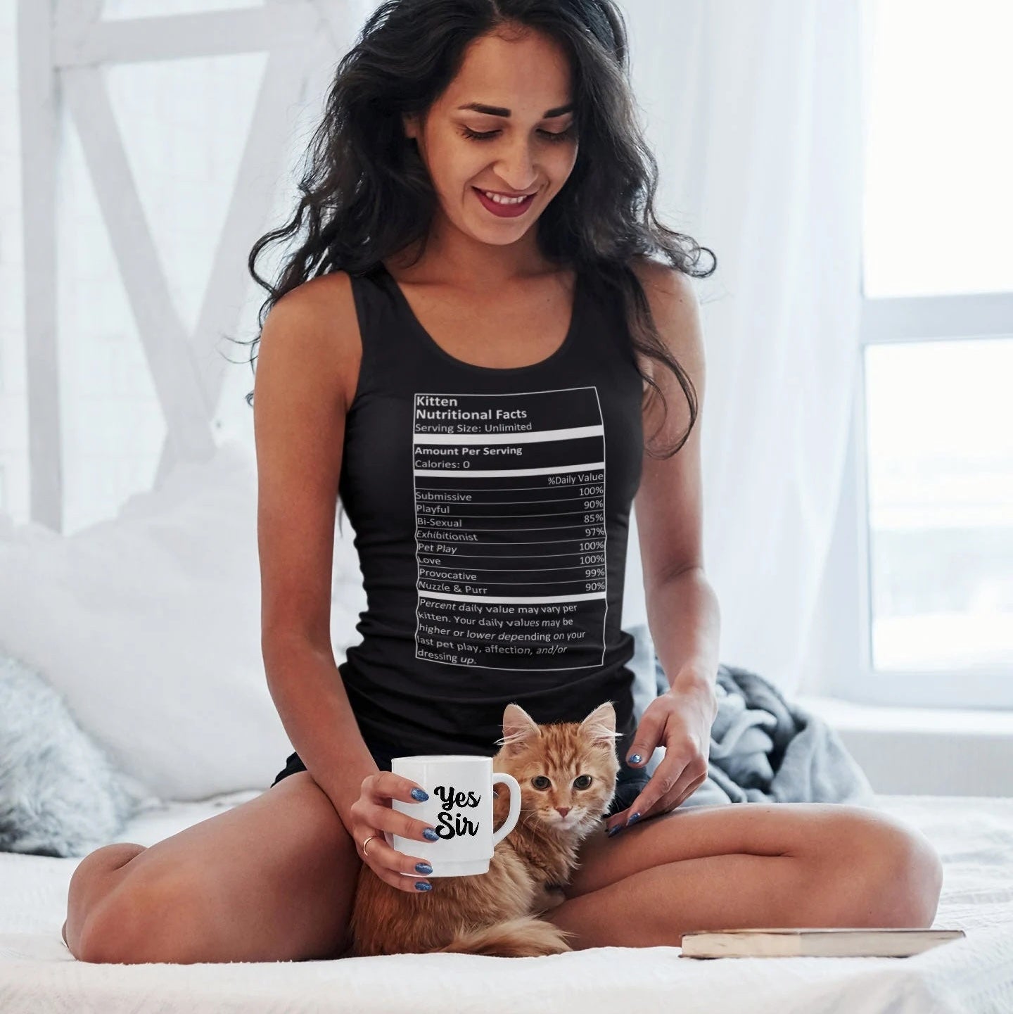 Kitten Nutritional Facts Women's Ideal Racerback Tank