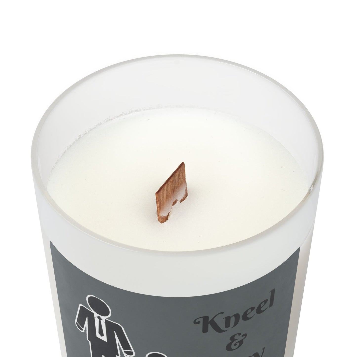 Kneel And Obey Frosted Glass Candle, 11oz