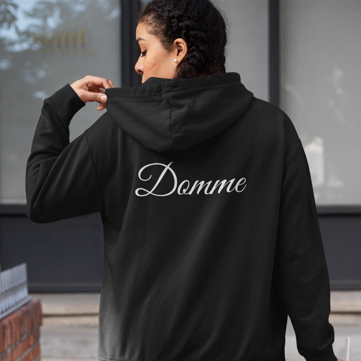 Sweat-shirt à capuche zippé unisexe Domme en mélange épais