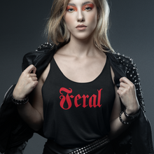 Load image into Gallery viewer, Feral Women&#39;s Ideal Racerback Tank Collab with Dark Kitten
