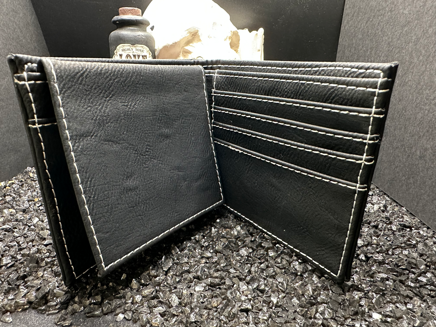 Upside Down Pineapple Black Billfold Wallet