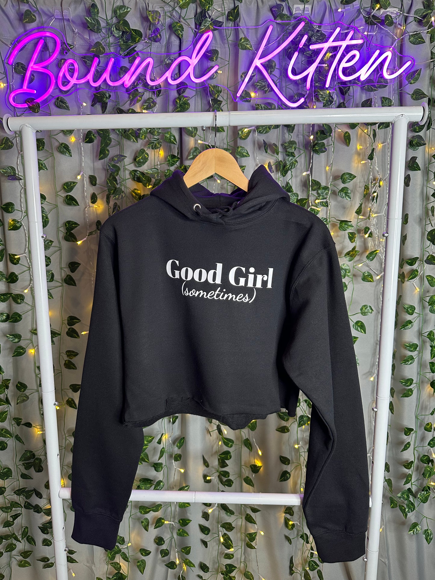 Good Girl (sometimes) Women's Cropped Hoodie Sweatshirt