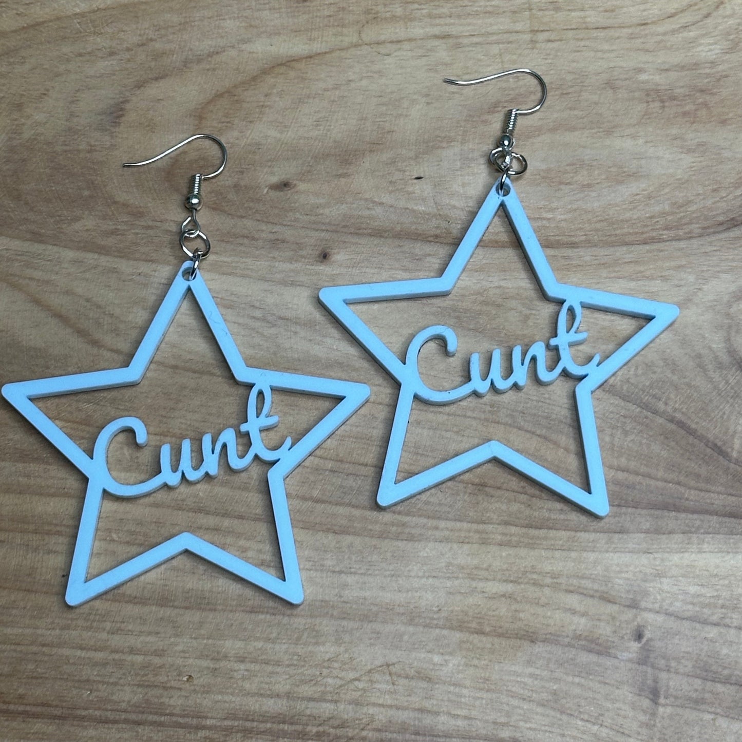 BDSM Cunt Earrings, Baby Blue Acrylic