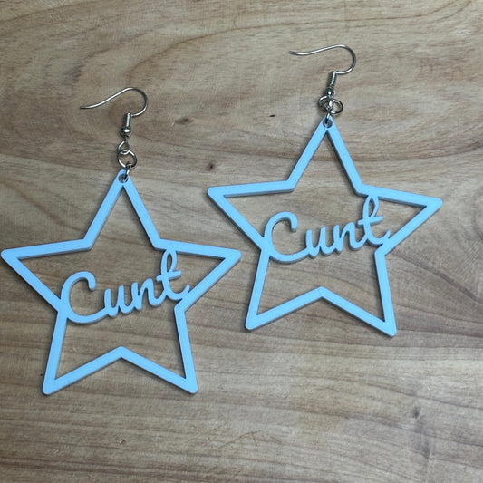 BDSM Cunt Earrings, Baby Blue Acrylic