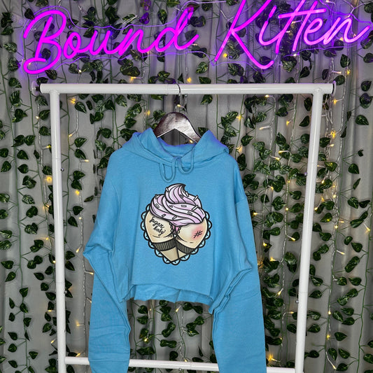 Sugar Baby Sky Blue Crop Hoodie