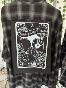 Tarot Card The Only Way I Learn, The Spanking - Flannel Mens XL