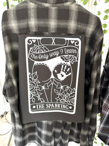 Tarot Card The Only Way I Learn, The Spanking - Flannel Mens XL