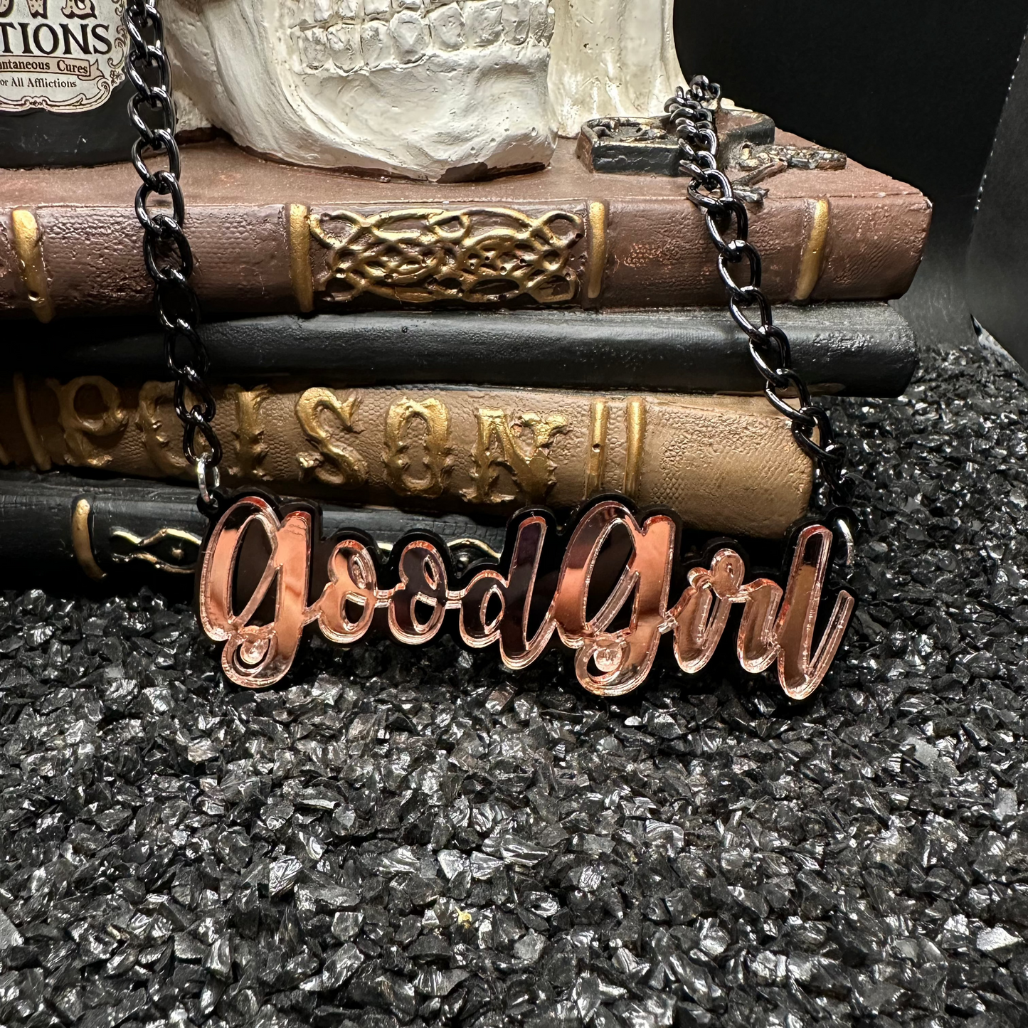 Good Girl Necklace, Layered Laser Cut Acrylic Necklace