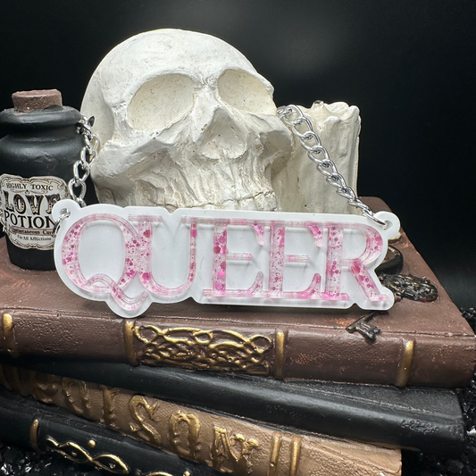 Queer Necklace, Layered Laser Cut Acrylic Necklace