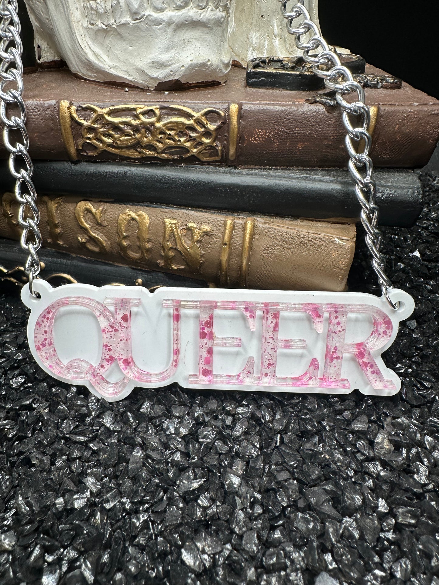 Queer Necklace, Layered Laser Cut Acrylic Necklace