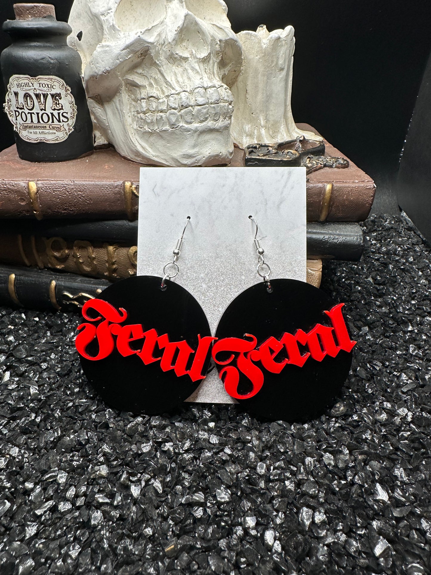 Feral Red Acrylic Earrings