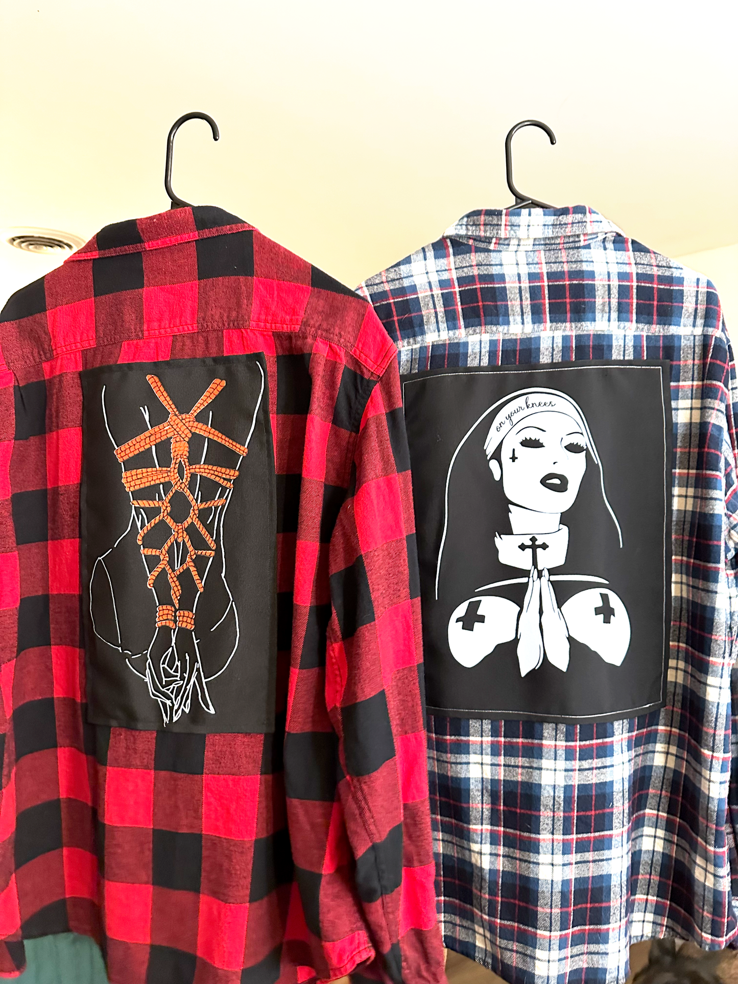 On your knees, Nun - Flannel Mens XL