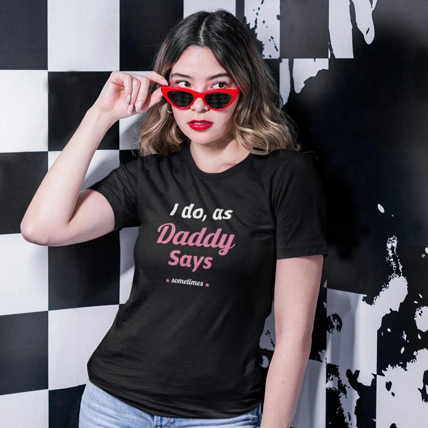 I do as, Daddy Says....sometimes Short-Sleeve Unisex Heavy Cotton Tee Shirt