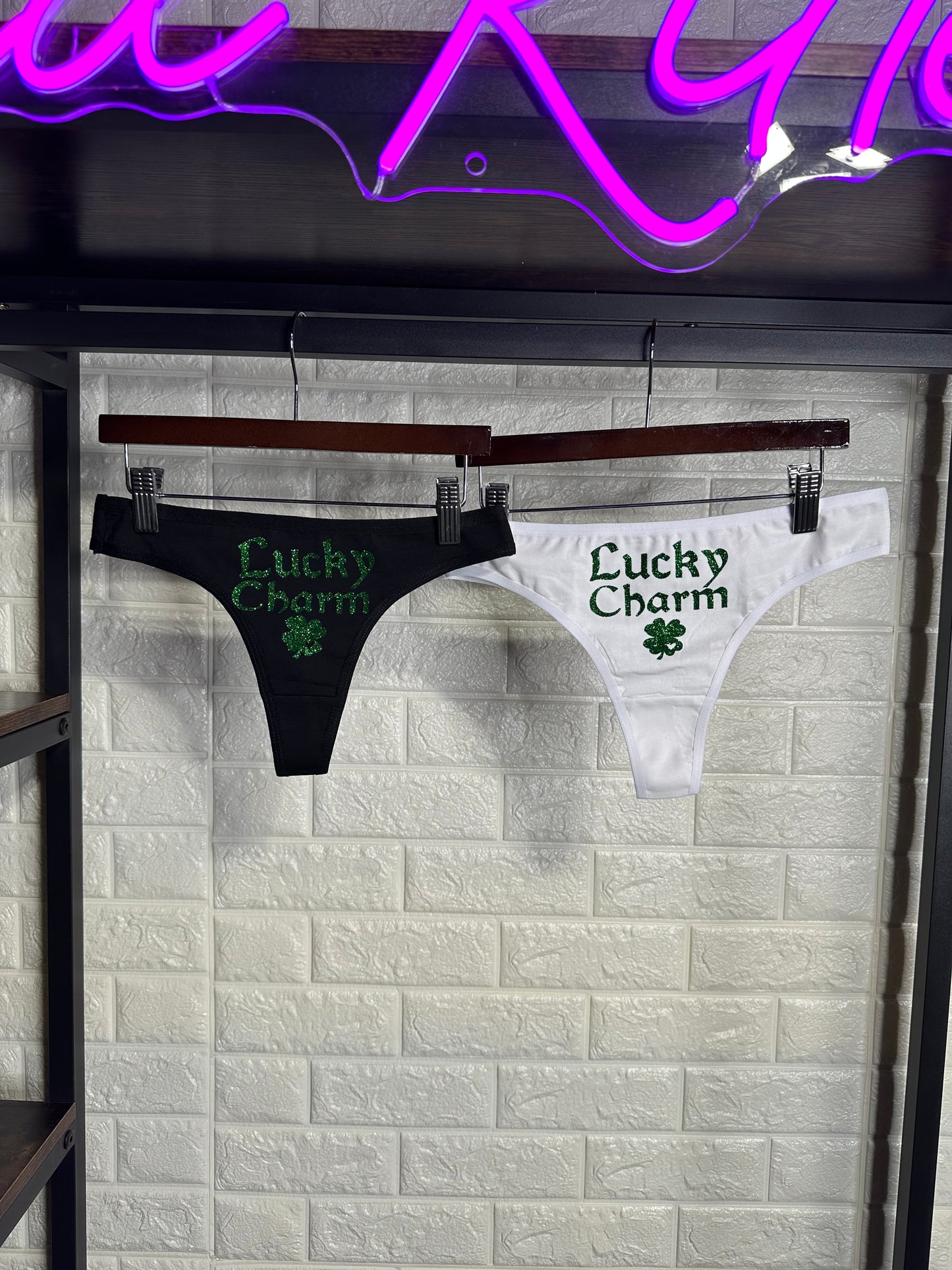 Lucky Charm Cotton Thong Panties