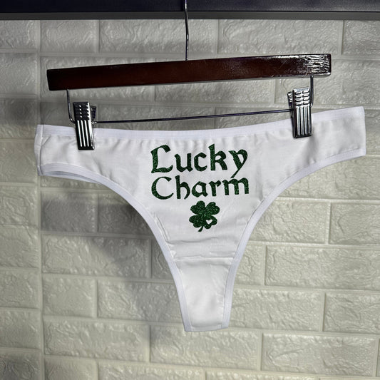 Lucky Charm Cotton Thong Panties