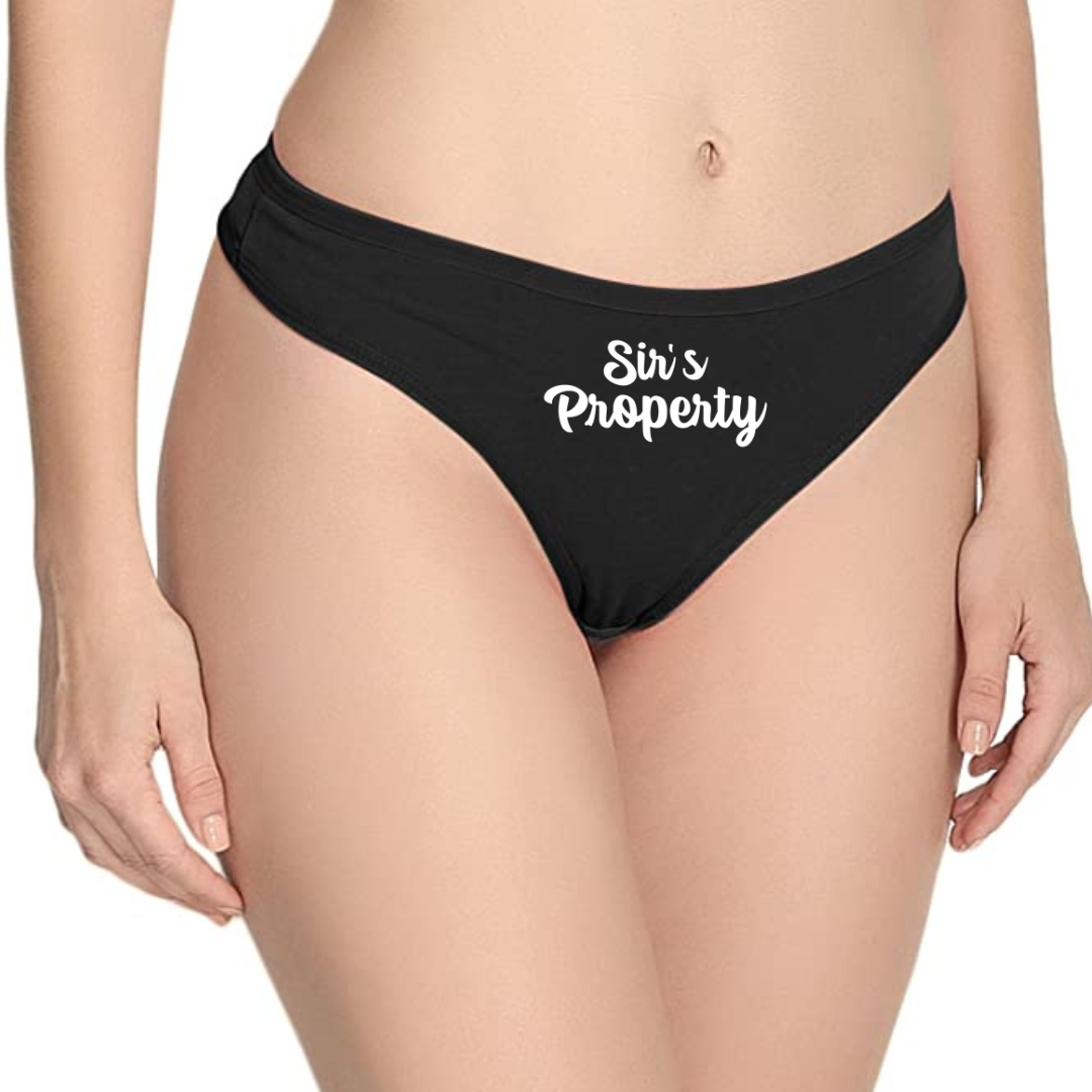 Sir's Property Cotton Thong Panties