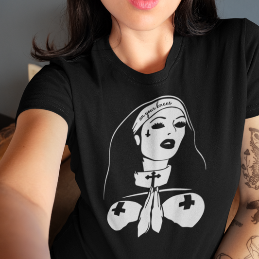 On your knees, Nun Unisex Ultra Cotton Tee