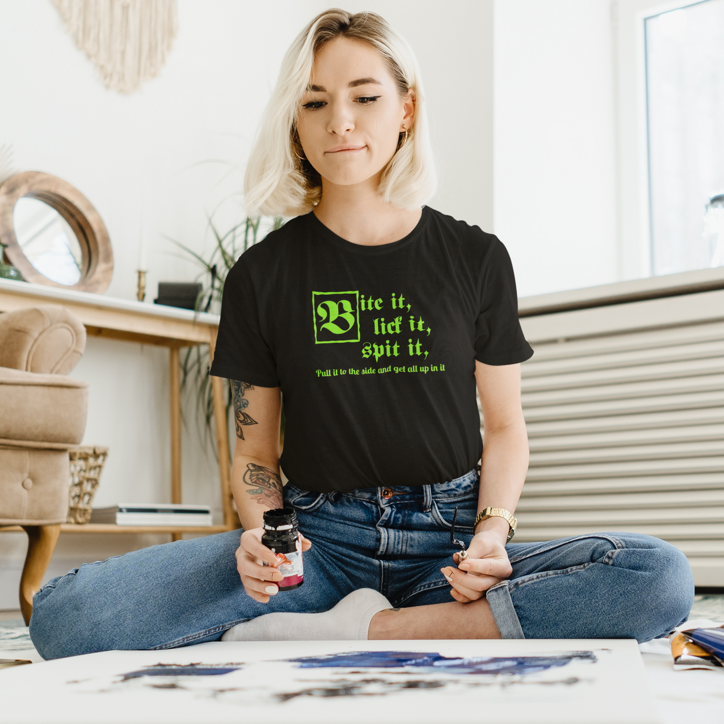 Bite it, lick it, spit it, Pull it to the side and get all up in it Unisex Ultra Cotton Tee