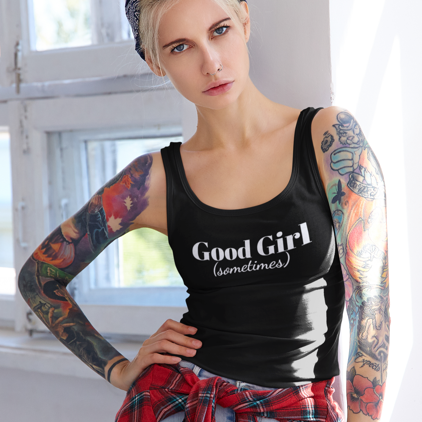 Good Girl, (sometimes) Women's Ideal Racerback Tank